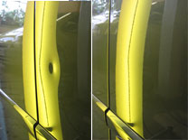 Karosserie mit und ohne Dellen