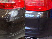 Karosserie mit und ohne Kratzer